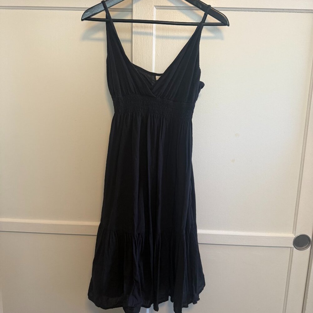 Old Navy Black Sleeveless Dress – Women’s Small – Ruched Bodice & Tiered Skirt